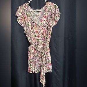 A-line floral print blouse